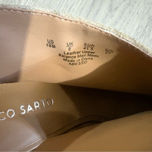 Franco Sarto Adesso Suede Leather Slingback Bootie Heel Tan Beige Sz 10 Western - Picture 6 of 6